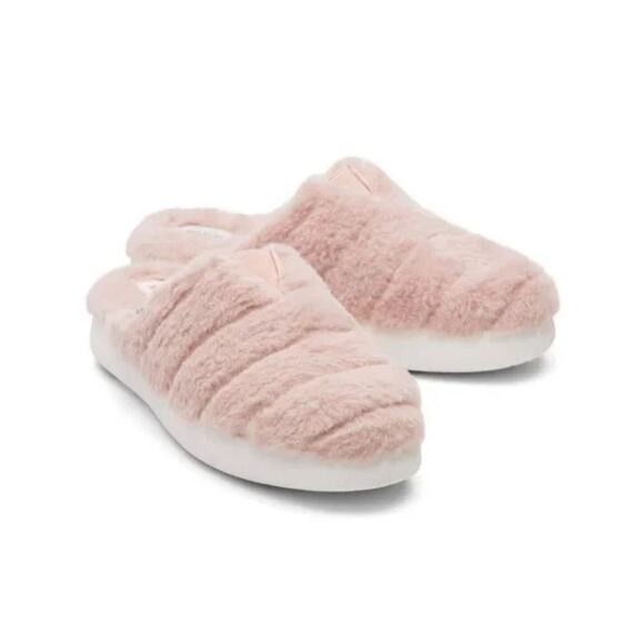 Toms Shoes - Toms | Size 7 Slippers Alpargata Mallow Mule Rose Smoke Faux Fur Pink